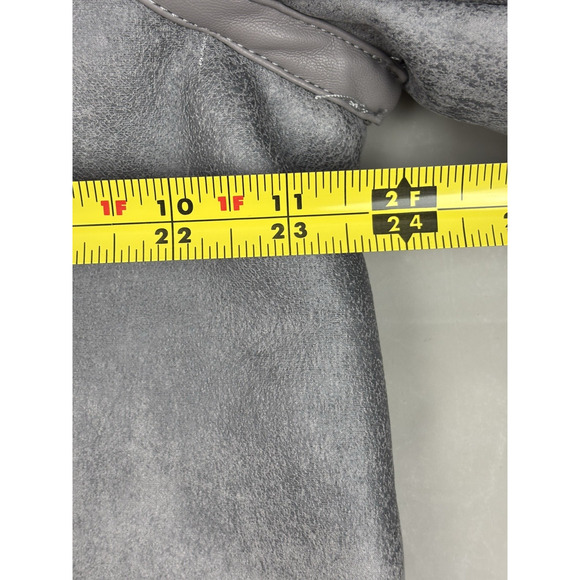 Avec Les Filles Womens Bonded Faux Shearling Biker Moto Jacket - Gray Size XL - Picture 13 of 15